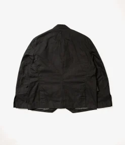 Chelsea Jacket - Black Cotton Brushed Herringbone