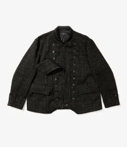 Chelsea Jacket - Black Crest Flocked Jacquard