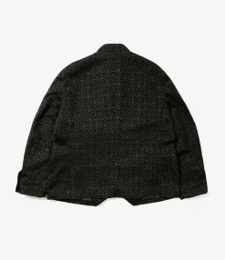 Chelsea Jacket - Black Crest Flocked Jacquard