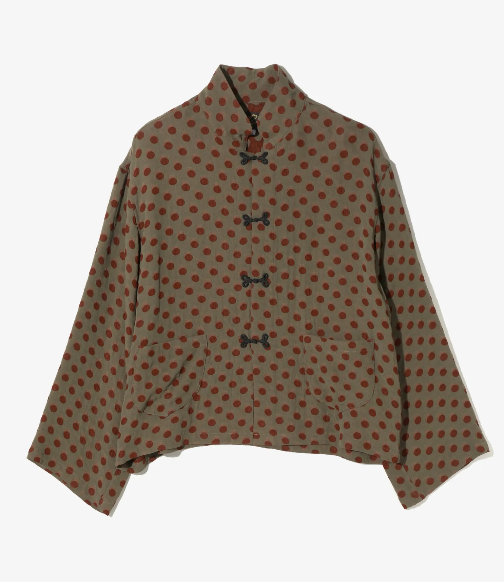 China Shirt - Brown - Polka Dot Jacquard
