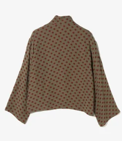 China Shirt - Brown - Polka Dot Jacquard