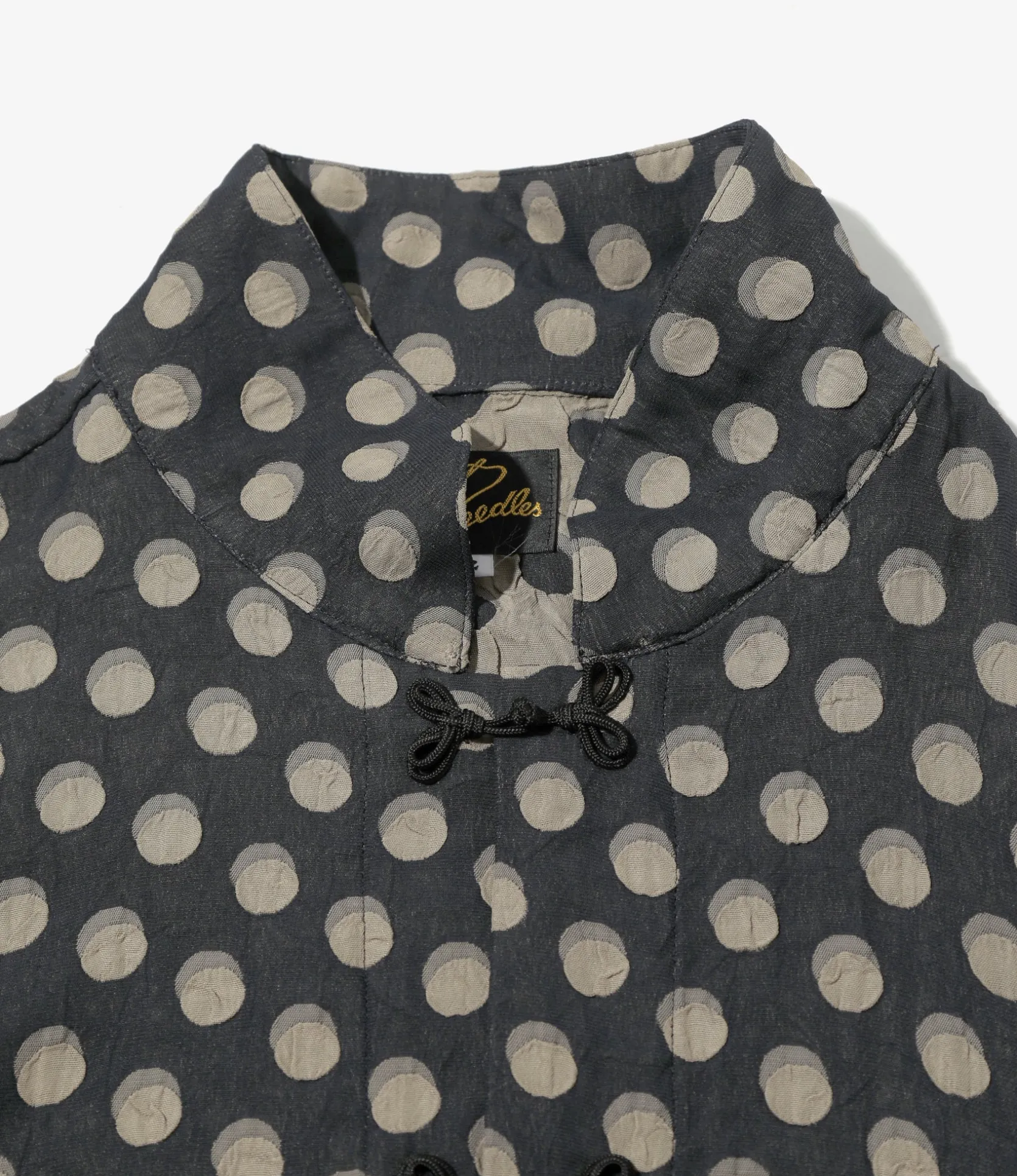 China Shirt - Navy - Polka Dot Jacquard