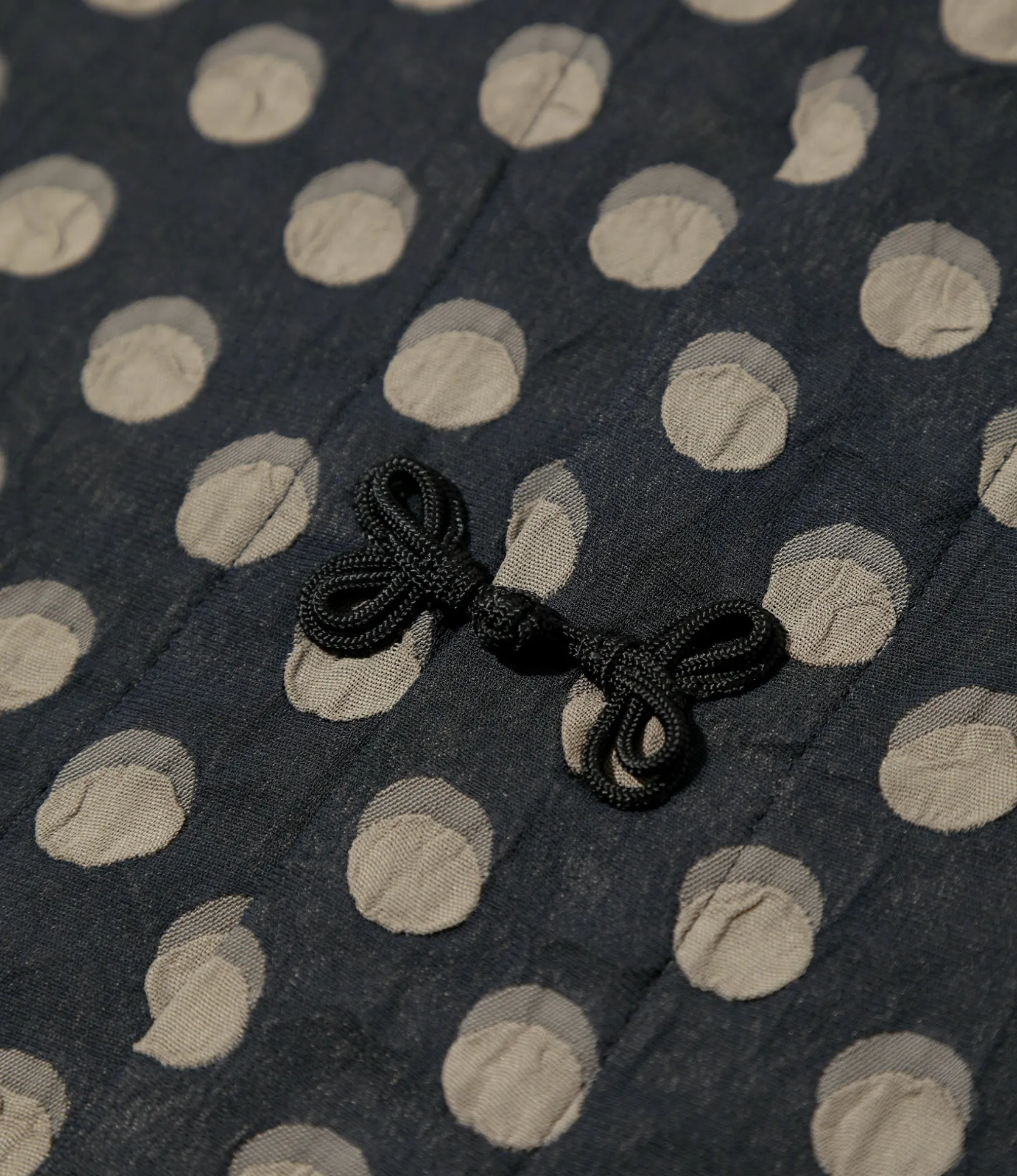 China Shirt - Navy - Polka Dot Jacquard