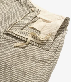 Chino Pant - Navy/Natural Cotton Seersucker