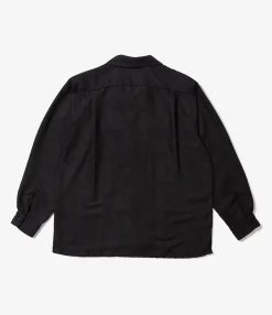 Classic Shirt - Black Polyester Lt. Weight Fake Suede