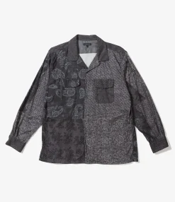 Classic Shirt - Black/Grey Cotton Pattern Block Print