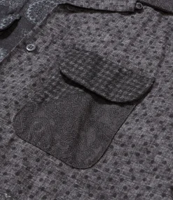 Classic Shirt - Black/Grey Cotton Pattern Block Print