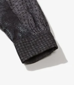 Classic Shirt - Black/Grey Cotton Pattern Block Print