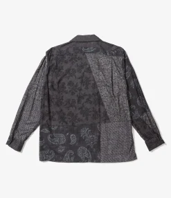 Classic Shirt - Black/Grey Cotton Pattern Block Print