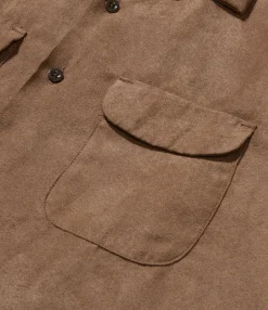 Classic Shirt - Khaki Polyester Lt. Weight Fake Suede