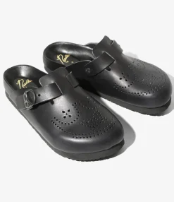 Clog Sandal - Black - Cowhide Leather