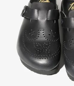 Clog Sandal - Black - Cowhide Leather