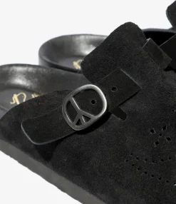 Clog Sandal - Black - Suede Leather