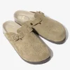 Clog Sandal - Taupe - Suede Leather