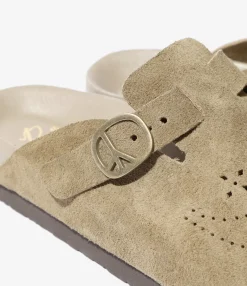 Clog Sandal - Taupe - Suede Leather