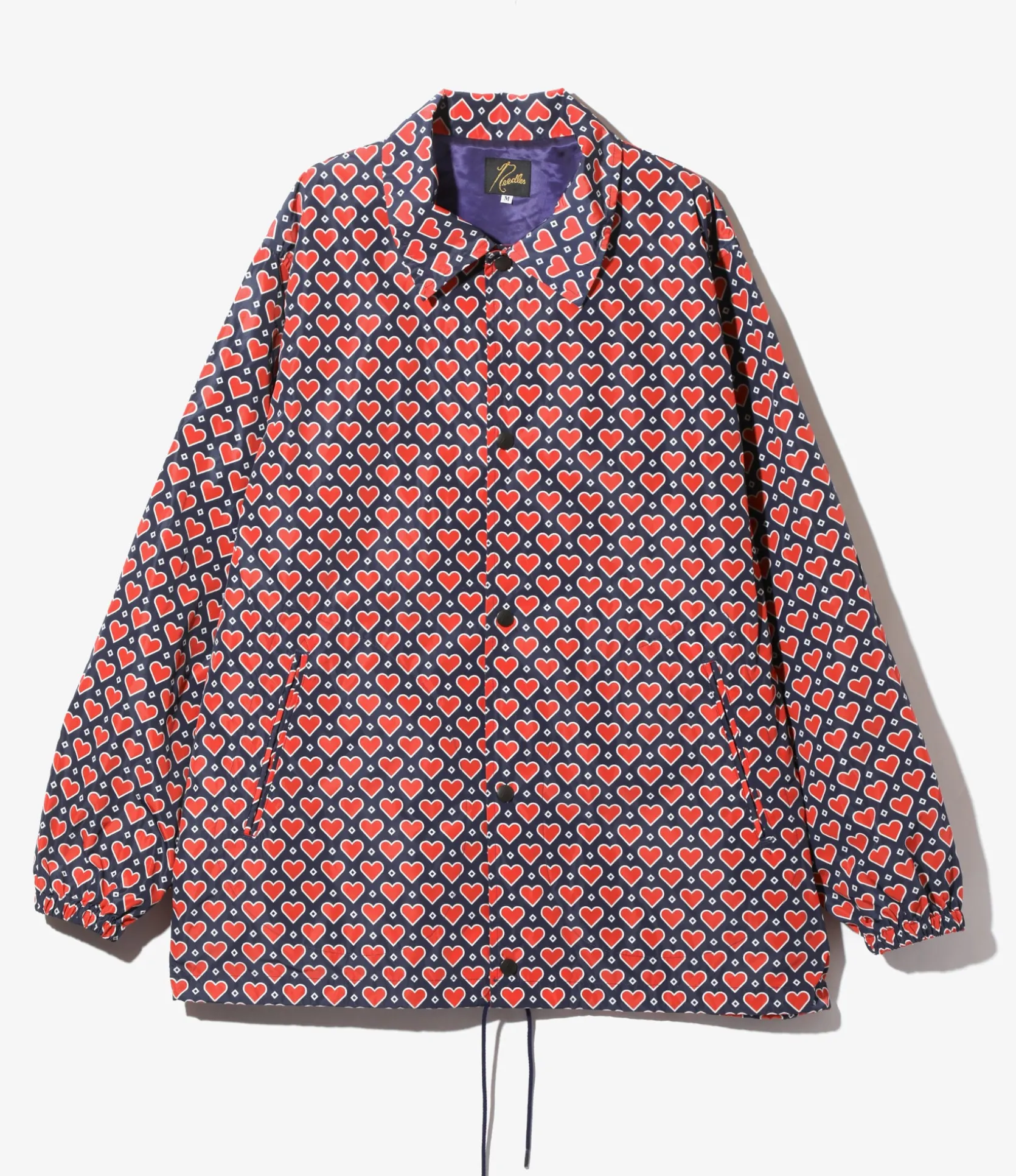 Coach Jacket - Navy Heart - Poly Taffeta / Printed