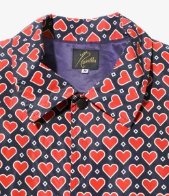 Coach Jacket - Navy Heart - Poly Taffeta / Printed