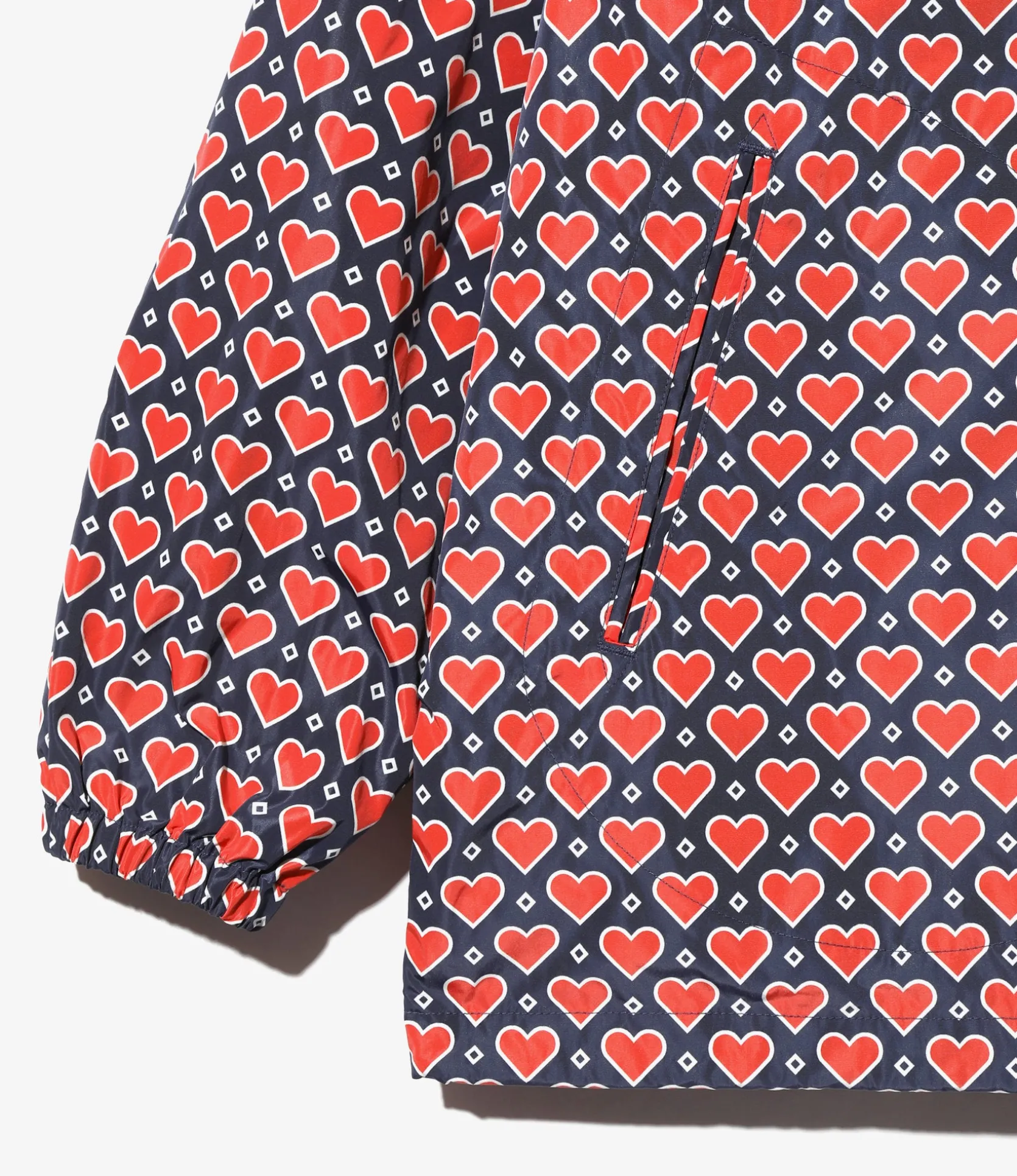 Coach Jacket - Navy Heart - Poly Taffeta / Printed