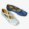 Color Combination Ballet Shoes - Blue - Sateen