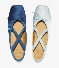Color Combination Ballet Shoes - Blue - Sateen