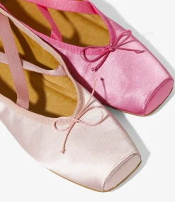 Color Combination Ballet Shoes - Pink - Sateen