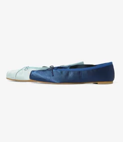 Color Combination Ballet Shoes - Blue - Sateen