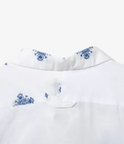 Combo Short Collar Shirt - White CP Crest Embroidery