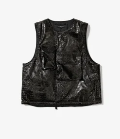 Cover Vest - Black Alligator Embossed Fake Leather