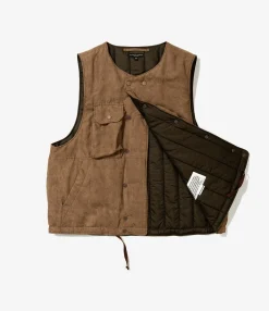 Cover Vest - Khaki Polyester Lt. Weight Fake Suede