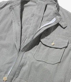 Coverall Suit - Navy Cotton Seersucker Stripe