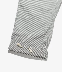 Coverall Suit - Navy Cotton Seersucker Stripe