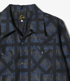 Cowboy One-Up Shirt - Blue - PE/C Ombre Plaid Jacquard