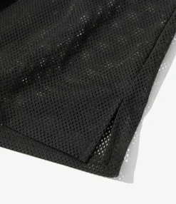 Crew Neck Shirt - Black - Knit Mesh