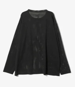 Crew Neck Shirt - Black - Knit Mesh