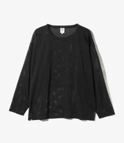 Crew Neck Shirt - Dk. Brown - Knit Mesh