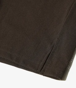 Crew Neck Shirt - Dk. Brown - Knit Mesh