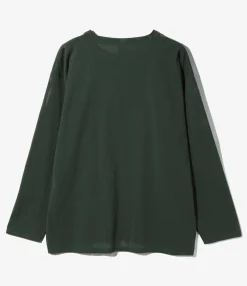 Crew Neck Shirt - Dk. Green - Knit Mesh