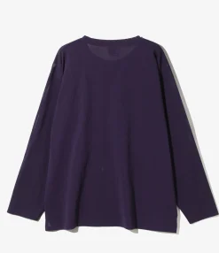 Crew Neck Shirt - Dk. Purple - Knit Mesh