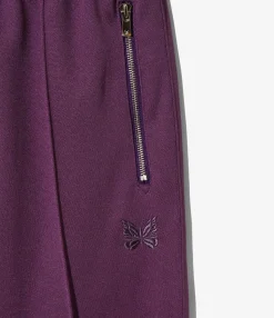 Cropped Sarouel Track Pant - Purple - Poly Smooth