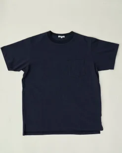 Cross Crew Neck Pocket Tee - Navy