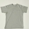 Cross Crew Neck  Pocket Tee - Heather Grey