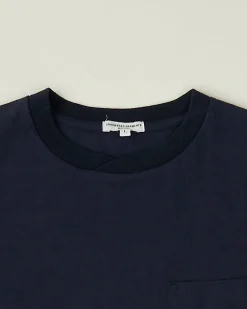Cross Crew Neck  Pocket Tee - Navy