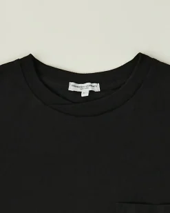 Cross Crew Neck  Pocket Tee - Black