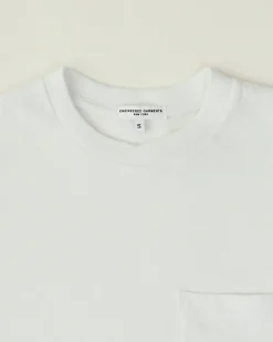 Cross Crew Neck  Pocket Tee - White