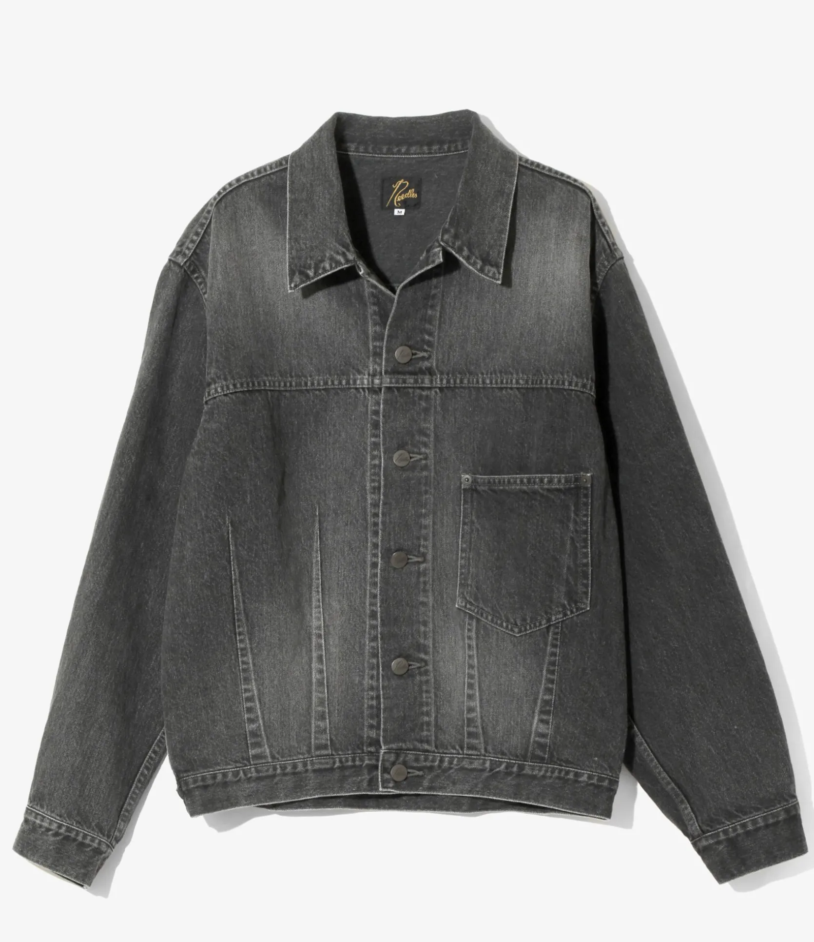 Darts Bottom Jean Jacket - Black - 12oz Denim