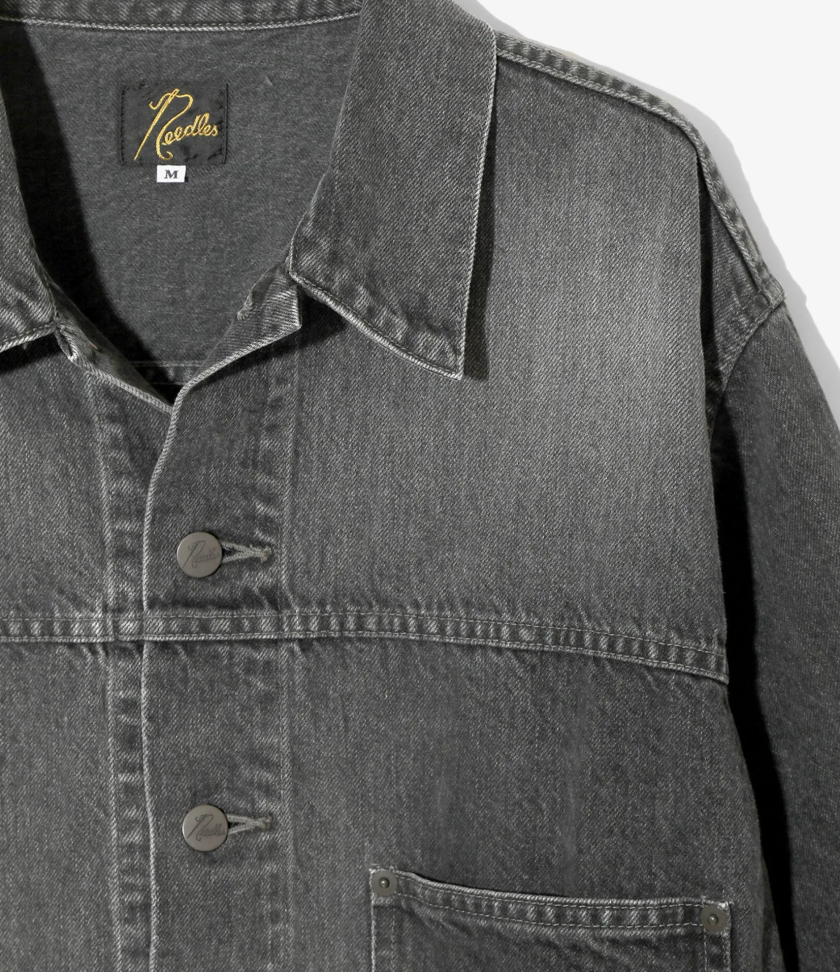 Darts Bottom Jean Jacket - Black - 12oz Denim