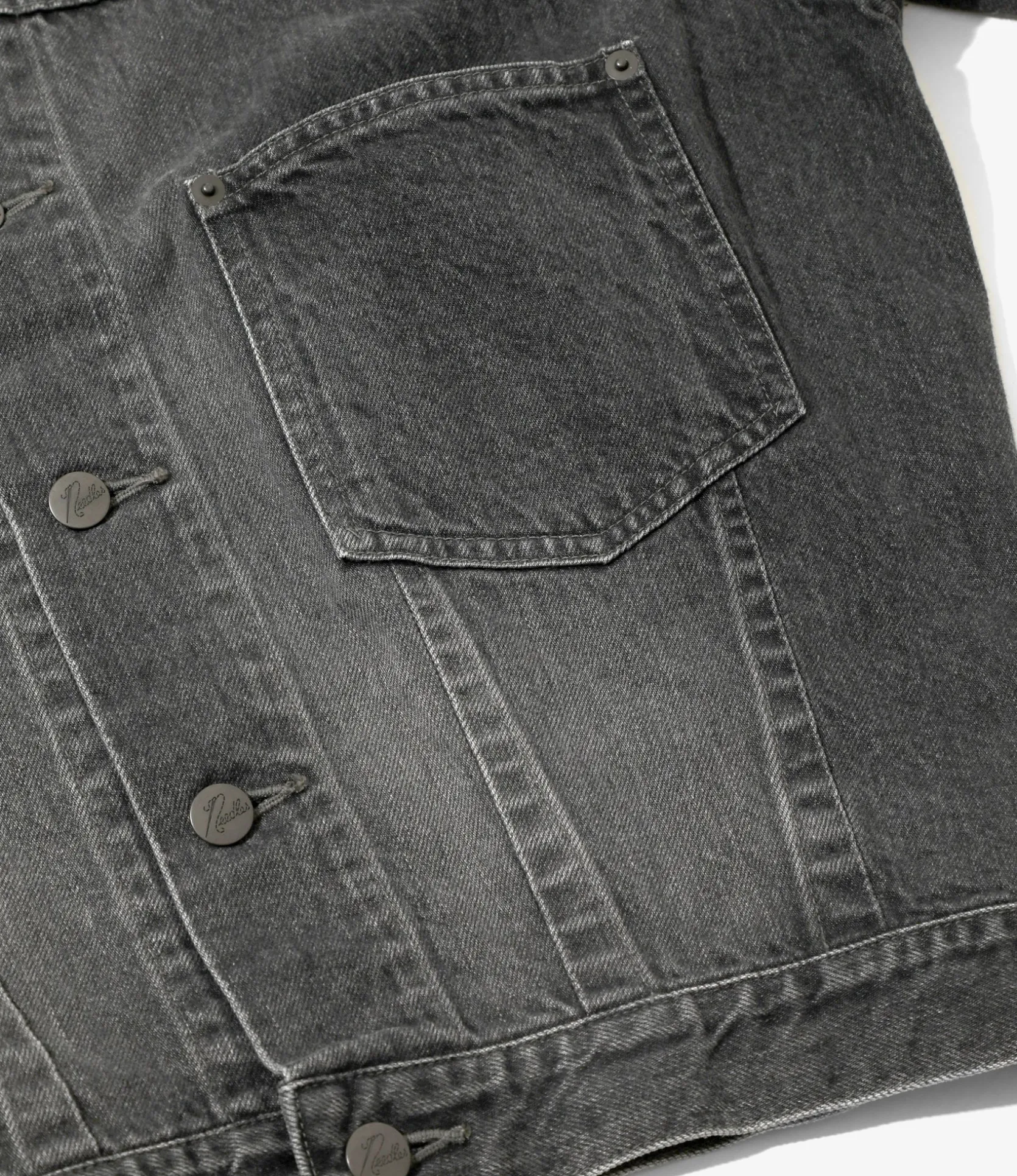 Darts Bottom Jean Jacket - Black - 12oz Denim