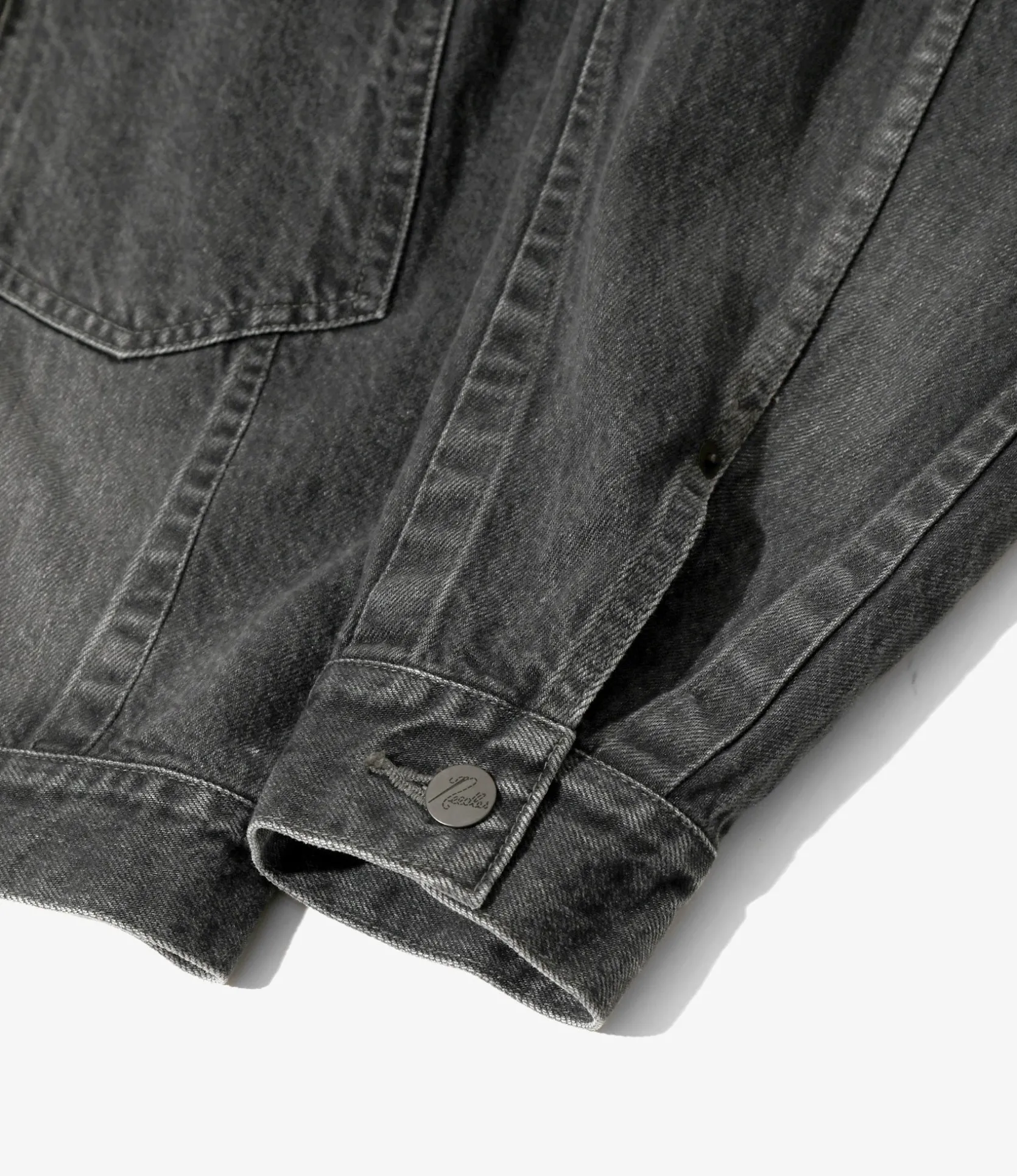 Darts Bottom Jean Jacket - Black - 12oz Denim