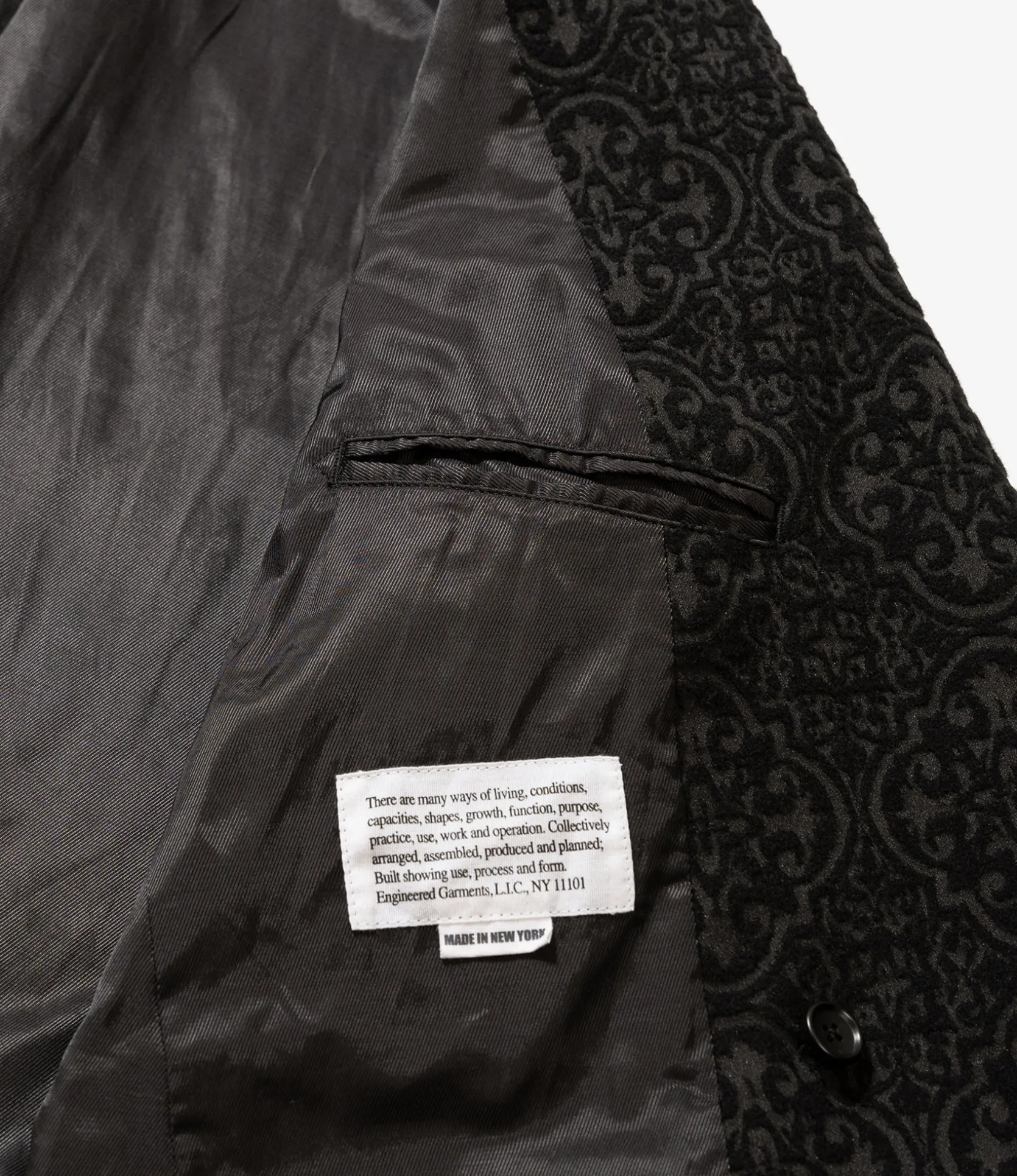 DBL Peak Jacket - Black Crest Flocked Jacquard