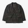 DBL Peak Jacket - Charcoal/Lt.Blue Wool Poly Windowpane